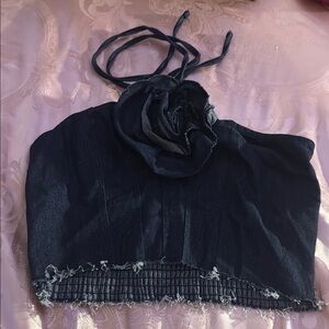 Elegant Denim Halter Top